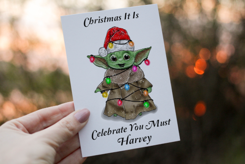 Christmas It Is Baby Yoda Christmas Card, Yoda Christmas Card